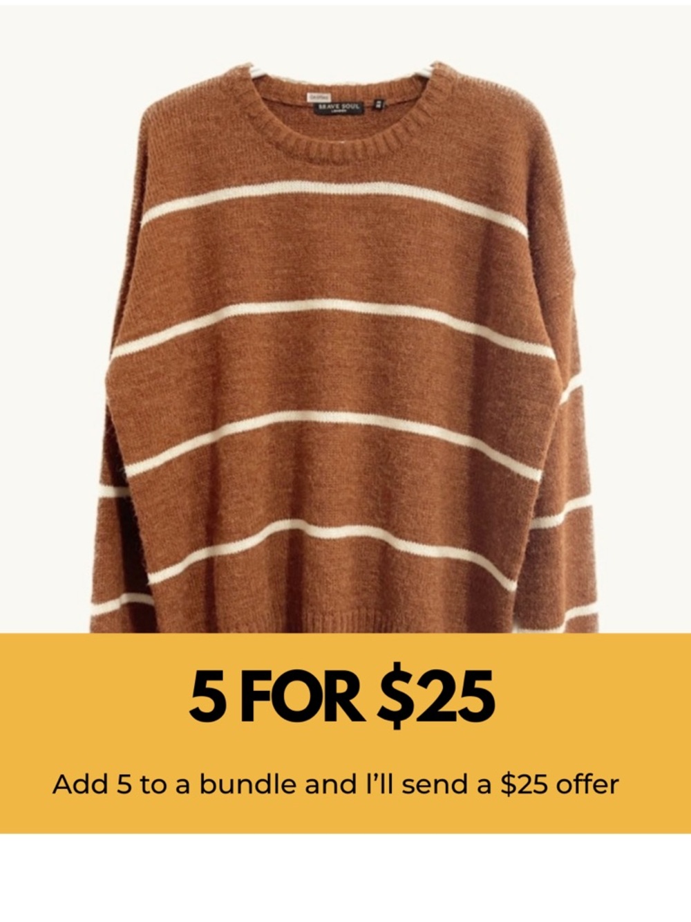 Brave Soul London boxy striped sweater.